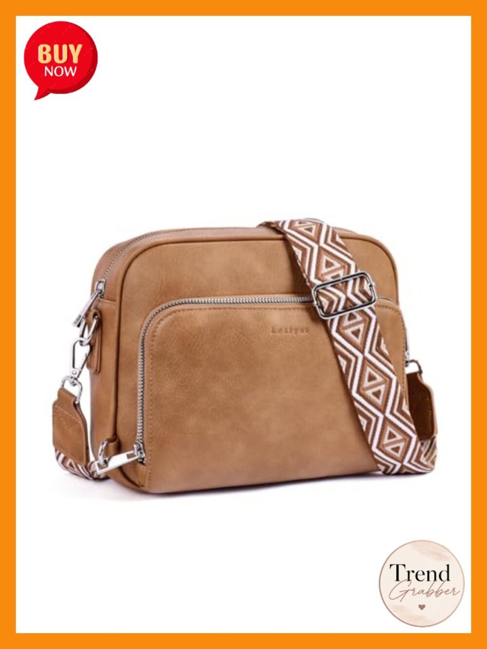 Vegan Leather Anti Theft Crossbody Bag with Built in Wallet